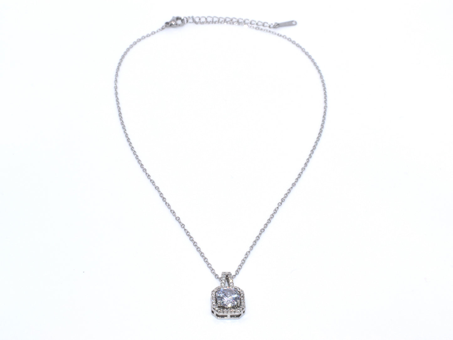 Collana Argento, Collana Punto Luce, Collana Con Strass Brillanti E Maxi Zircone : Punto Luce Ideale, Regalo Perfetto, Gioiello Senza Tempo.