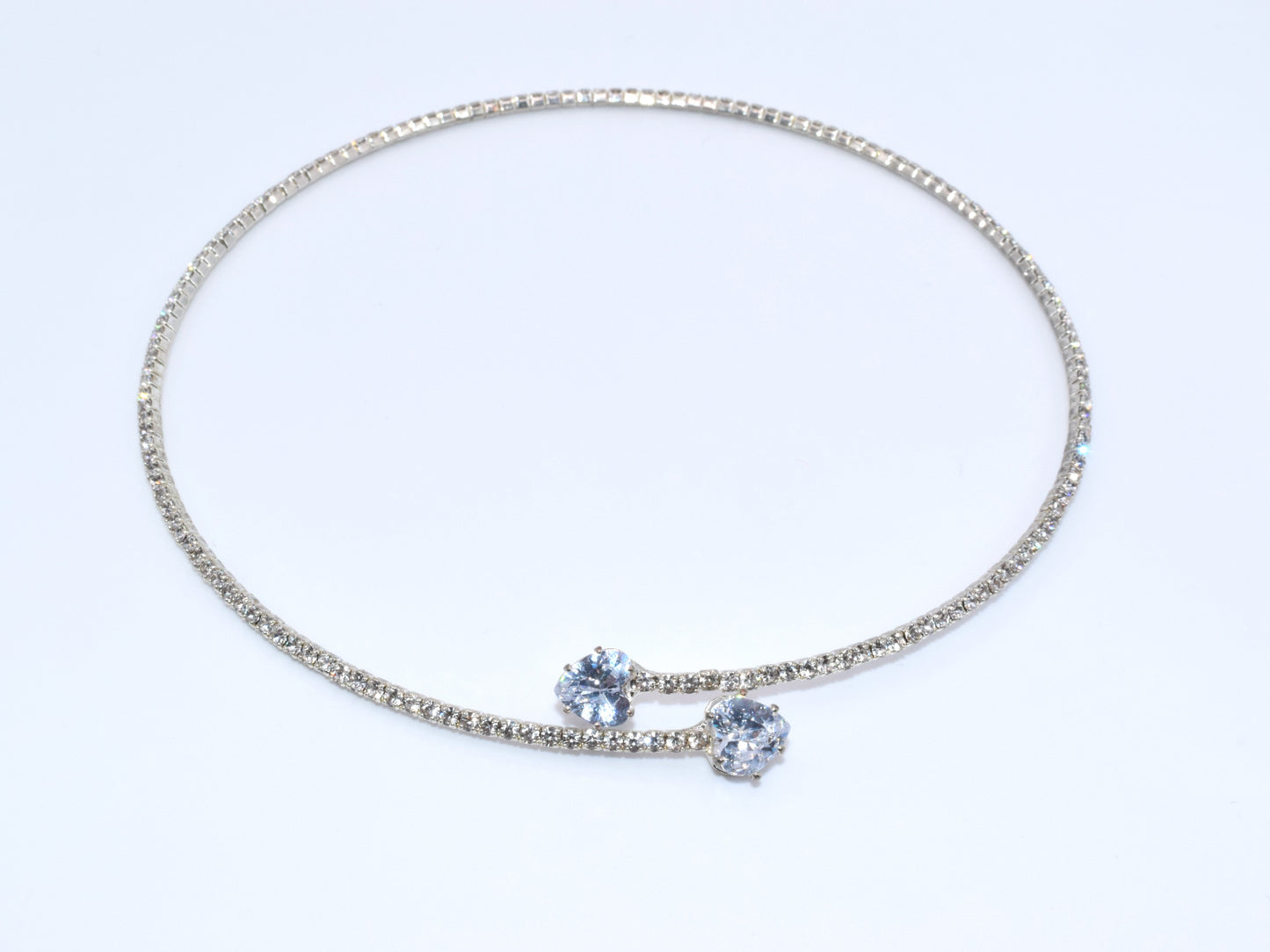 Girocollo Argento, Collana Argento, Girocollo Con 2 Brillanti Zirconi A Forma Di Cuore: Il Regalo Perfetto, Eleganza Senza Fine, Un Gioiello Indimenticabile.