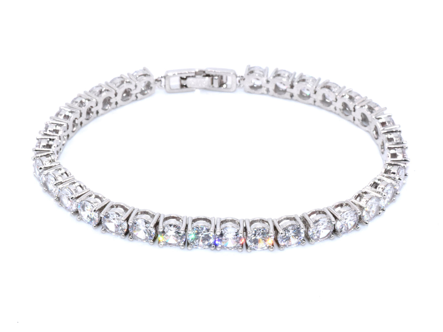 Bracciale Donna Tennis Argento con Preziosi Zirconi. Bracciali alla Moda. Regalo Indimenticabile (Tennis argento)