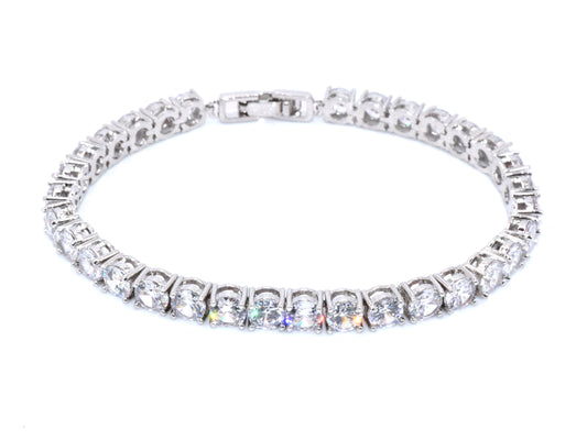 Bracciale Donna Tennis Argento con Preziosi Zirconi. Bracciali alla Moda. Regalo Indimenticabile (Tennis argento)