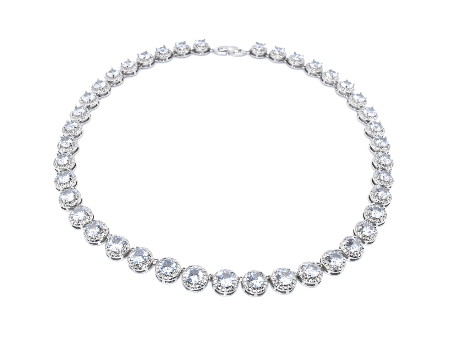 Collana Angelic Argento Con Maxi Zirconi: Luce Radiosa Al Tuo Décolleté, Splendore Senza Pari, Un Regalo Indimenticabile, Eleganza E Lusso,  Brilla Come Una Diva, Un Gioiello Che Cattura Gli Sguardi.