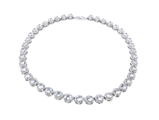 Collana Angelic Argento Con Maxi Zirconi: Luce Radiosa Al Tuo Décolleté, Splendore Senza Pari, Un Regalo Indimenticabile, Eleganza E Lusso,  Brilla Come Una Diva, Un Gioiello Che Cattura Gli Sguardi.