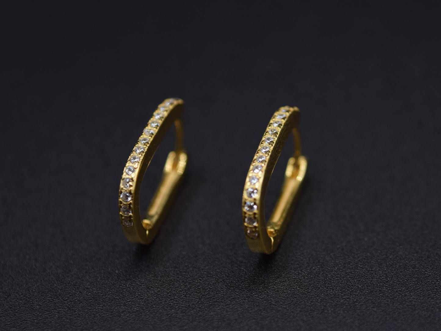 Orecchini Marchiati Argento 925 Placcati Oro, Orecchini Cerchio, Orecchini Brillanti Con Pavè Di Strass, Regalo Indimenticabile, Gioiello Prezioso.