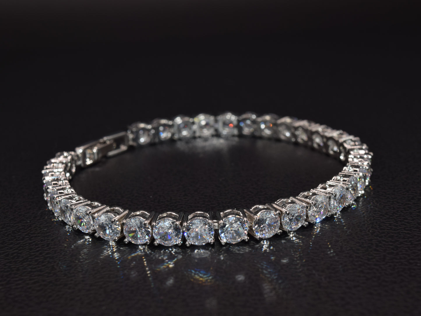 Bracciale Donna Tennis Argento con Preziosi Zirconi. Bracciali alla Moda. Regalo Indimenticabile (Tennis argento)