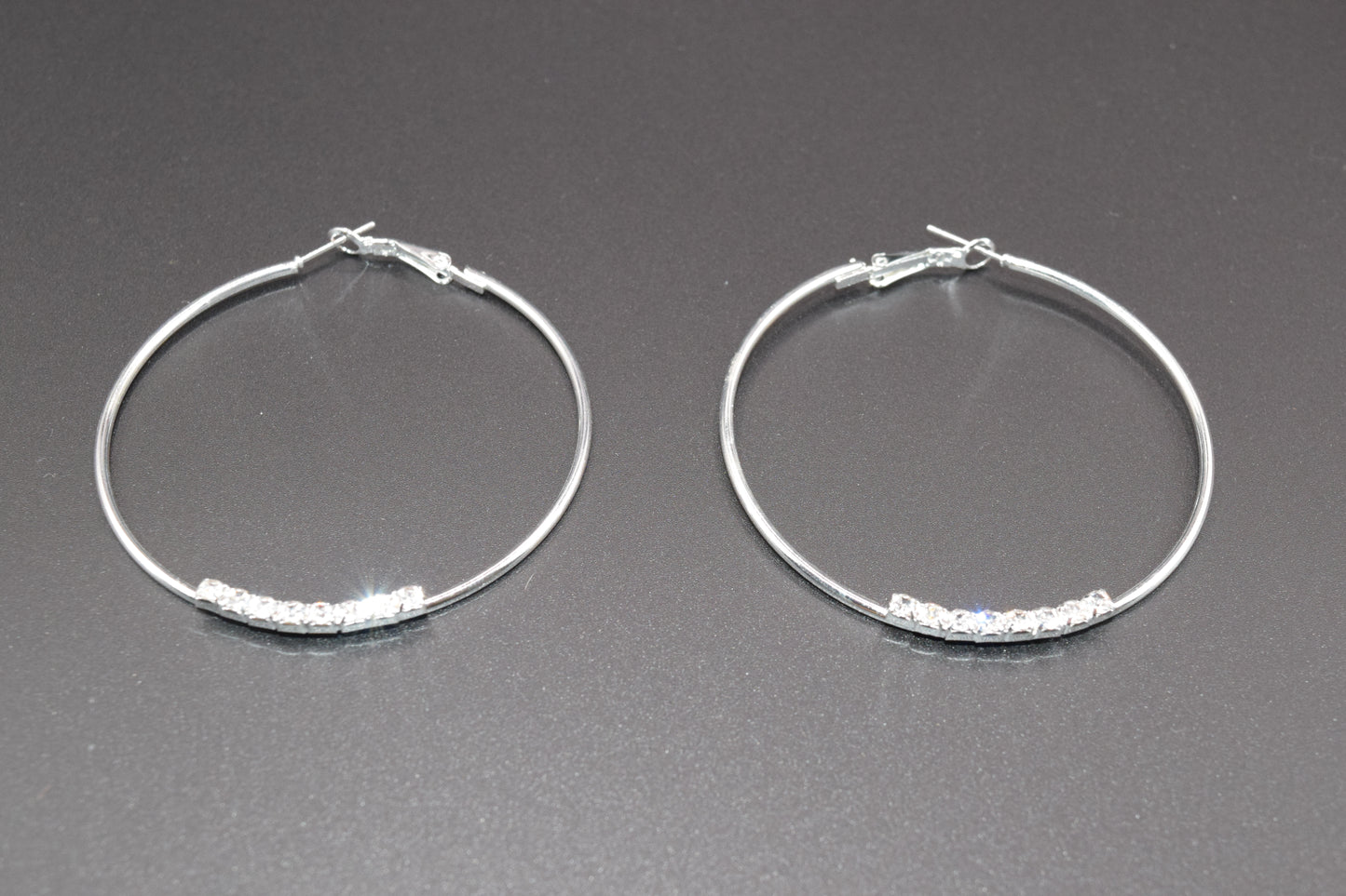 Orecchini Cerchio 60 mm, Orecchini Argento, Orecchini Brillanti Con 8 Zirconi Brillanti, Regalo Indimenticabile, Gioiello Prezioso.