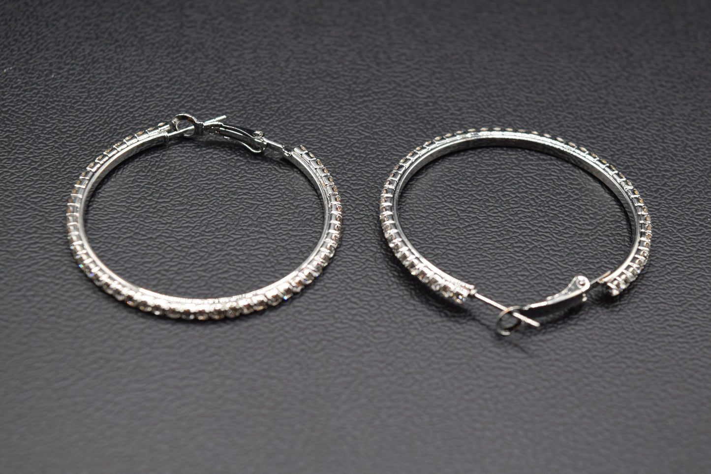 Orecchini Cerchio 50 mm, Orecchini Argento, Orecchini Brillanti Ricoperti Di Strass, Regalo Indimenticabile, Gioiello Prezioso.