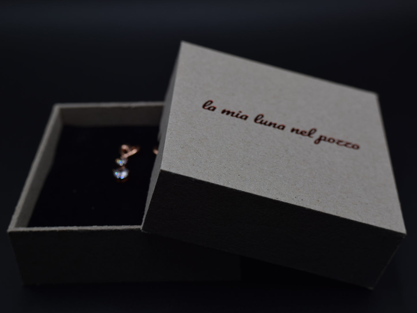 Orecchini Pendenti, Orecchini Oro Rosa, Orecchini Cuore E 2 Brillanti Zirconi Pendenti, Regalo Indimenticabile, Gioiello Romantico.