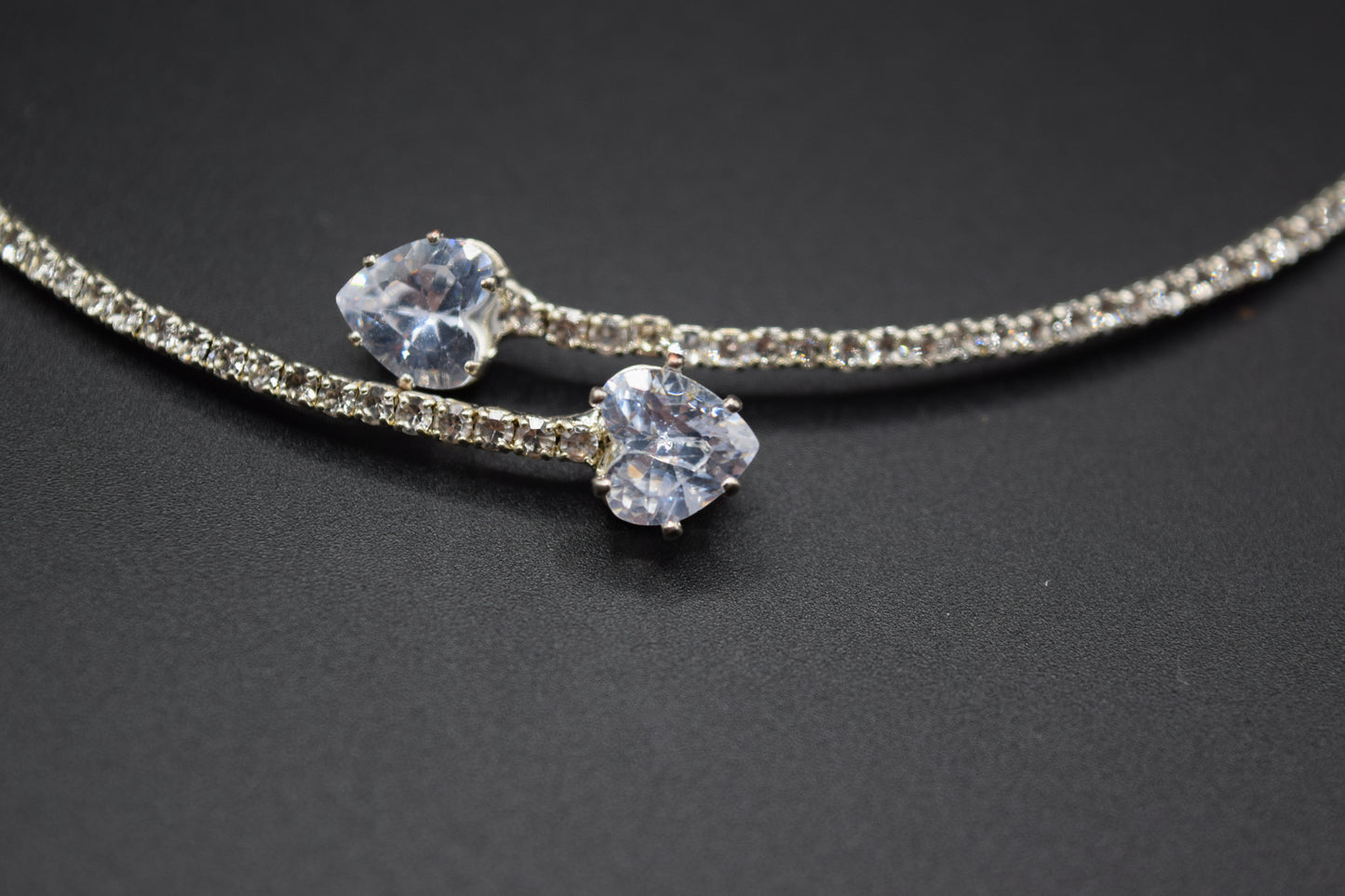 Girocollo Argento, Collana Argento, Girocollo Con 2 Brillanti Zirconi A Forma Di Cuore: Il Regalo Perfetto, Eleganza Senza Fine, Un Gioiello Indimenticabile.