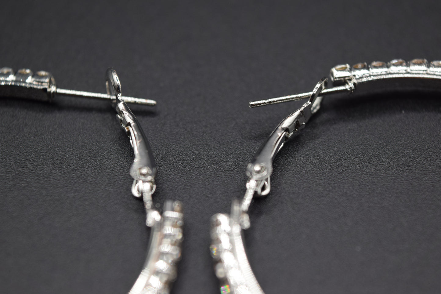 Orecchini Cerchio 50 mm, Orecchini Argento, Orecchini Brillanti Ricoperti Di Strass, Regalo Indimenticabile, Gioiello Prezioso.