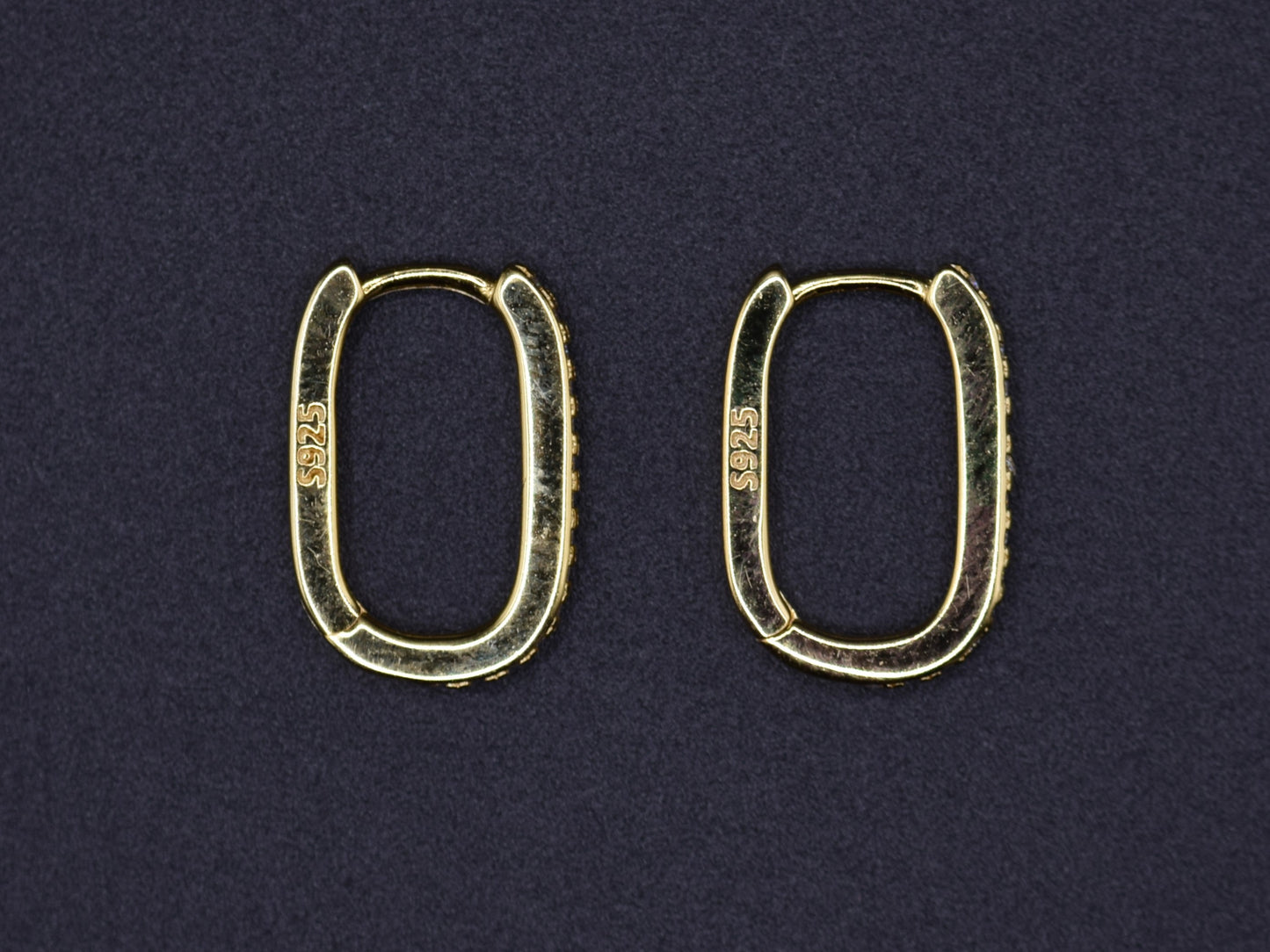 Orecchini Marchiati Argento 925 Placcati Oro, Orecchini Cerchio, Orecchini Brillanti Con Pavè Di Strass, Regalo Indimenticabile, Gioiello Prezioso.