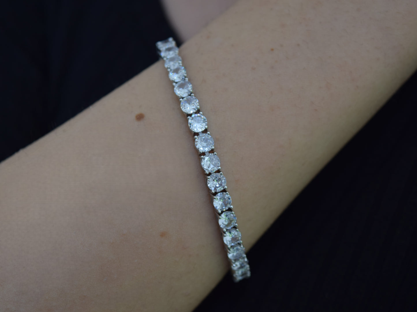 Bracciale Donna Tennis Argento con Preziosi Zirconi. Bracciali alla Moda. Regalo Indimenticabile (Tennis argento)