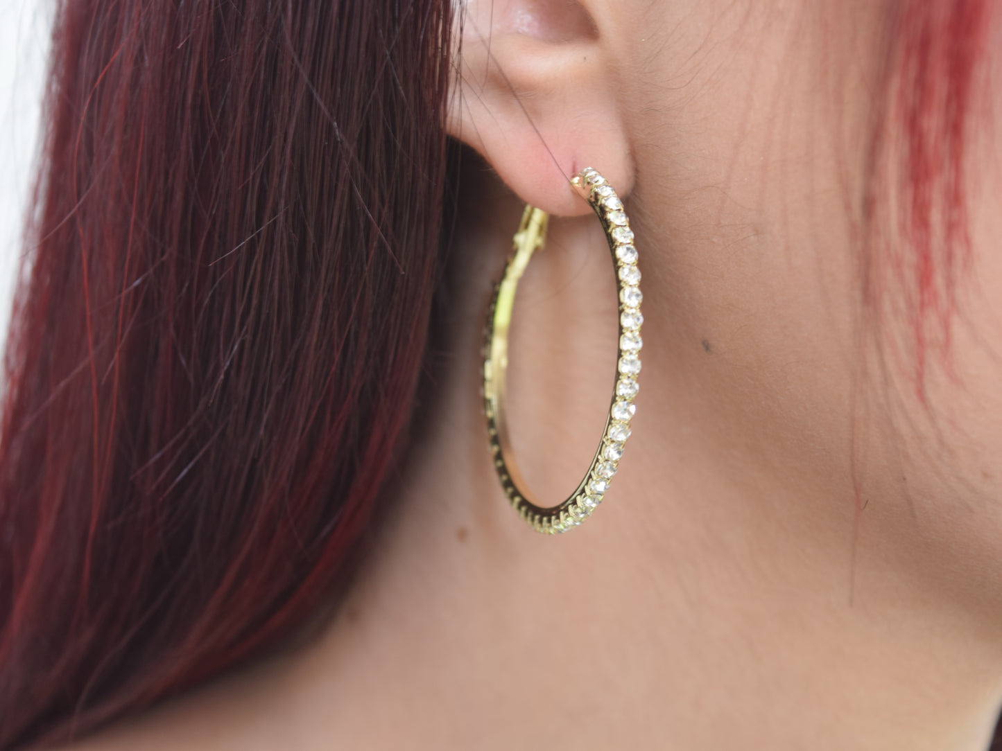 Orecchini Cerchio, Orecchini Oro, Orecchini Brillanti Ricoperti Di Strass, Regalo Indimenticabile, Gioiello Prezioso.