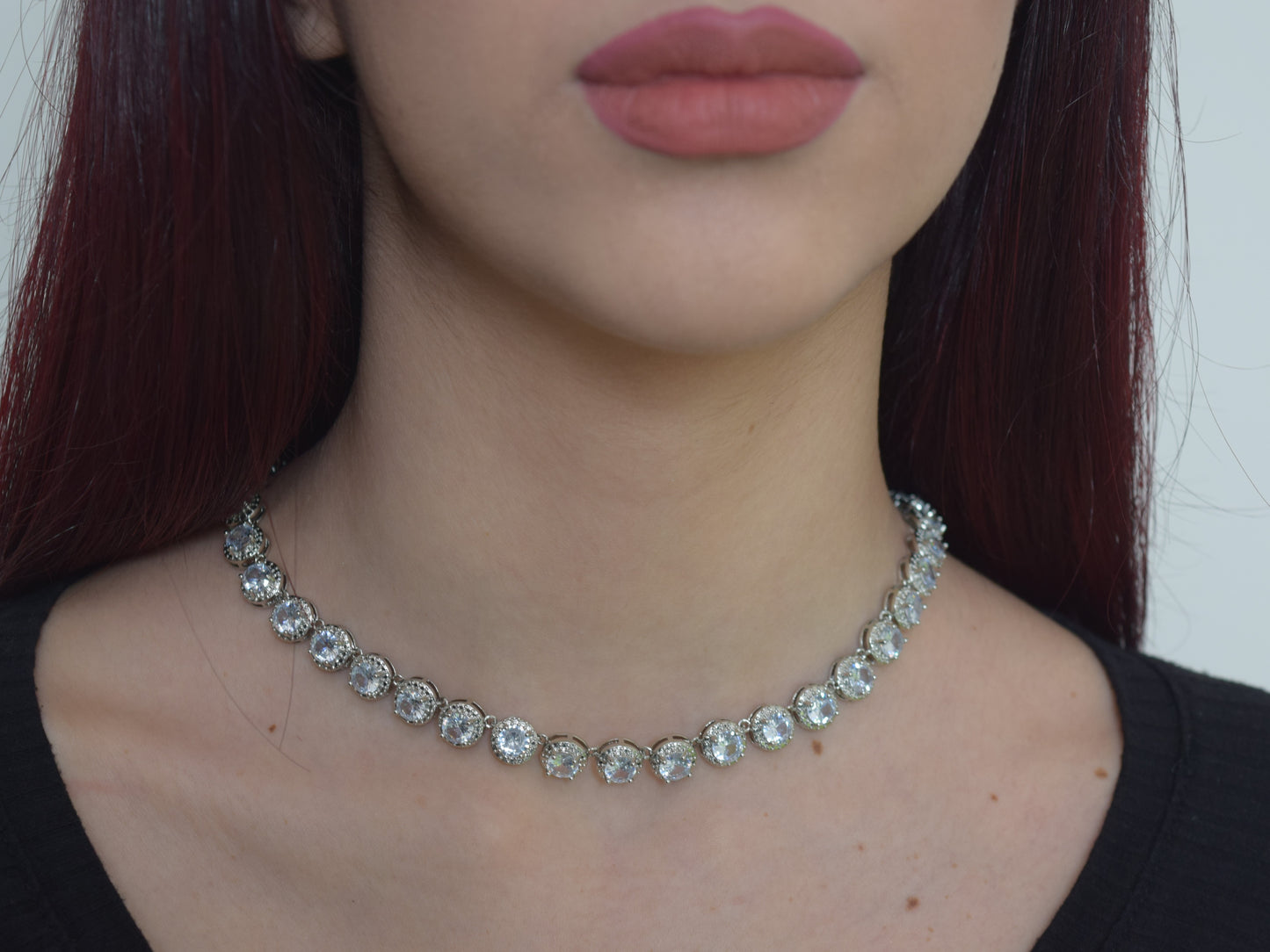 Collana Angelic Argento Con Maxi Zirconi: Luce Radiosa Al Tuo Décolleté, Splendore Senza Pari, Un Regalo Indimenticabile, Eleganza E Lusso,  Brilla Come Una Diva, Un Gioiello Che Cattura Gli Sguardi.