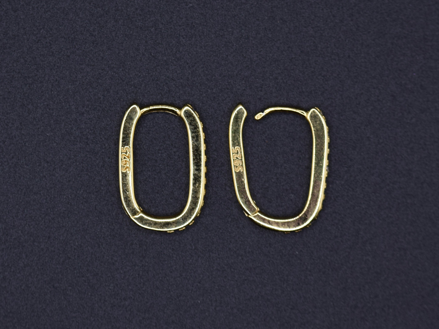 Orecchini Marchiati Argento 925 Placcati Oro, Orecchini Cerchio, Orecchini Brillanti Con Pavè Di Strass, Regalo Indimenticabile, Gioiello Prezioso.