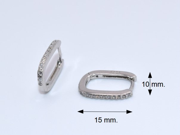 Orecchini Argento 925, Orecchini Cerchio, Orecchini Brillanti Con Pavè Di Strass, Regalo Indimenticabile, Gioiello Prezioso.