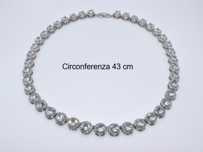 Collana Angelic Argento Con Maxi Zirconi: Luce Radiosa Al Tuo Décolleté, Splendore Senza Pari, Un Regalo Indimenticabile, Eleganza E Lusso,  Brilla Come Una Diva, Un Gioiello Che Cattura Gli Sguardi.