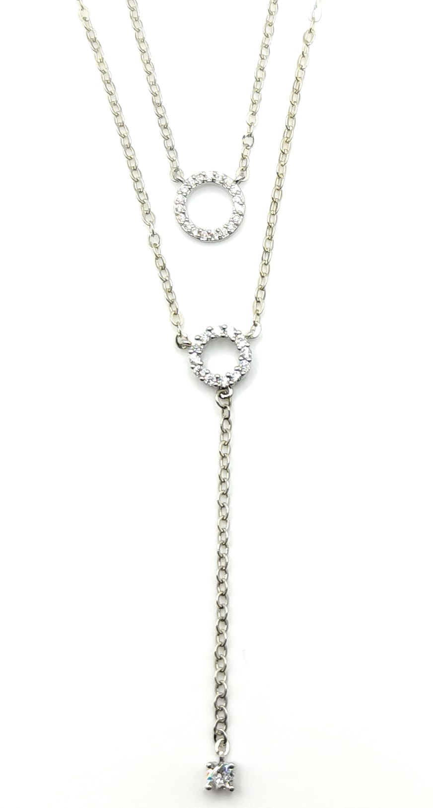 Collana pendente con strass e zircone luminoso