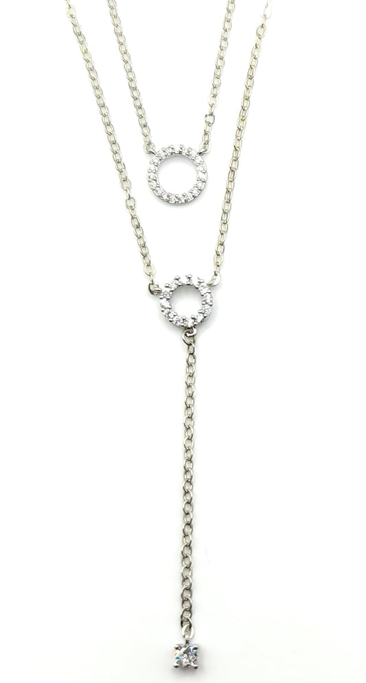 Collana pendente con strass e zircone luminoso